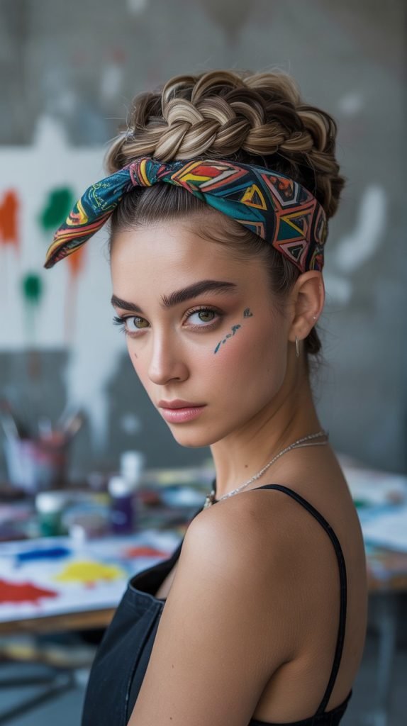  Bandana Infinity Braid Updo