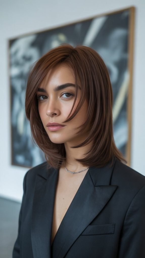  Medium Angled Layers for Thick Hair