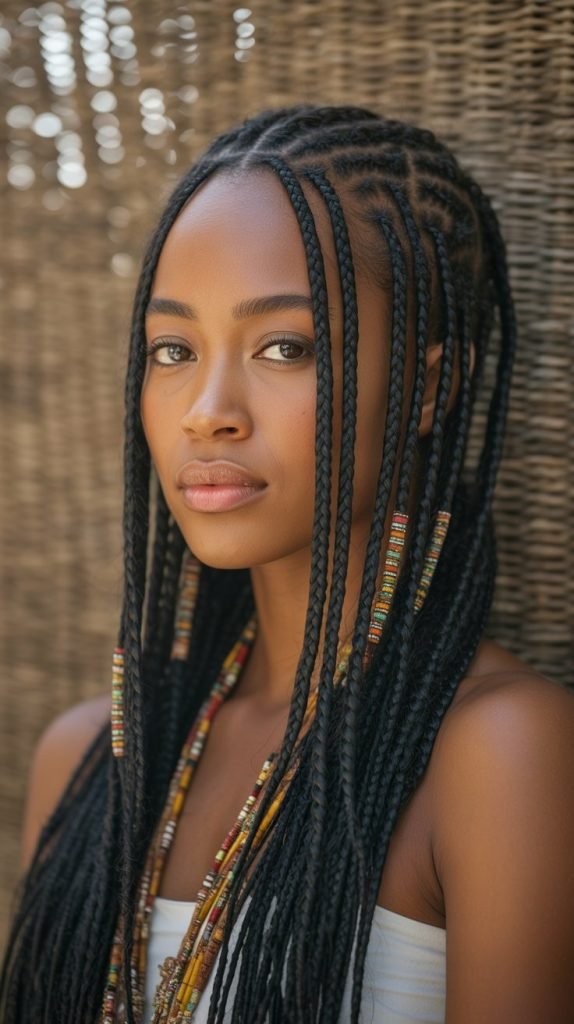 Classic Side Swept Fulani Braids