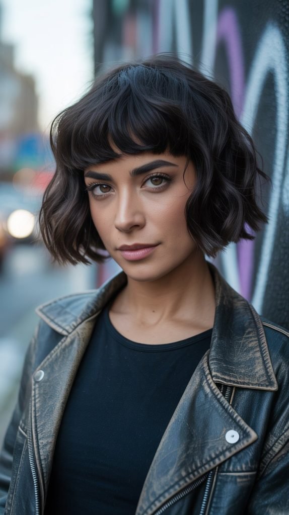 Wavy Bob with Choppy Micro Bangs