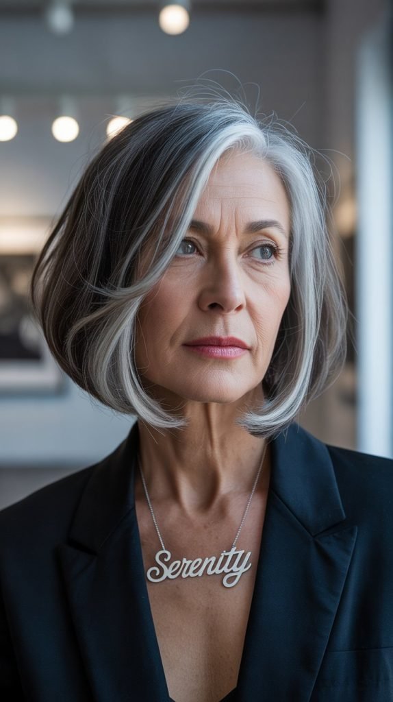 Asymmetrical Grey Bob