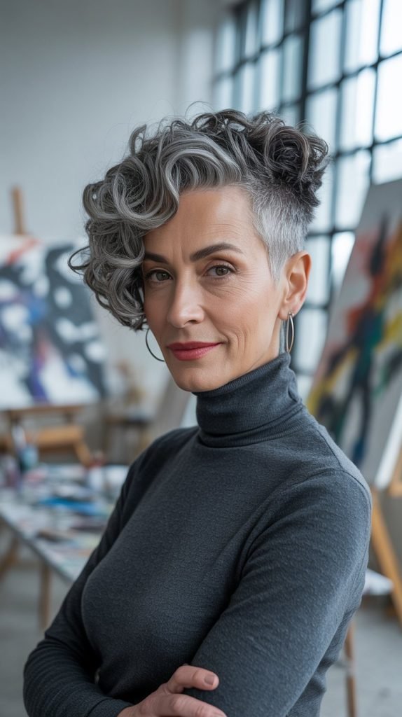  Asymmetrical Curly Crop