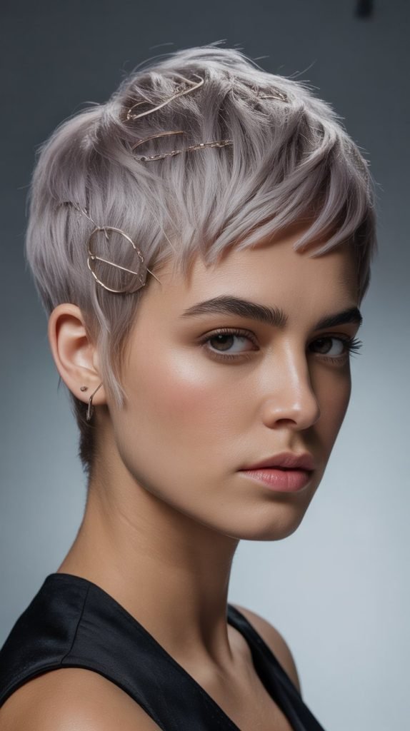 Textured Pixie with Hair Rings
