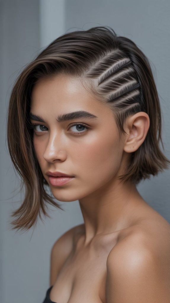  Bold Side Part with Zigzag Edges