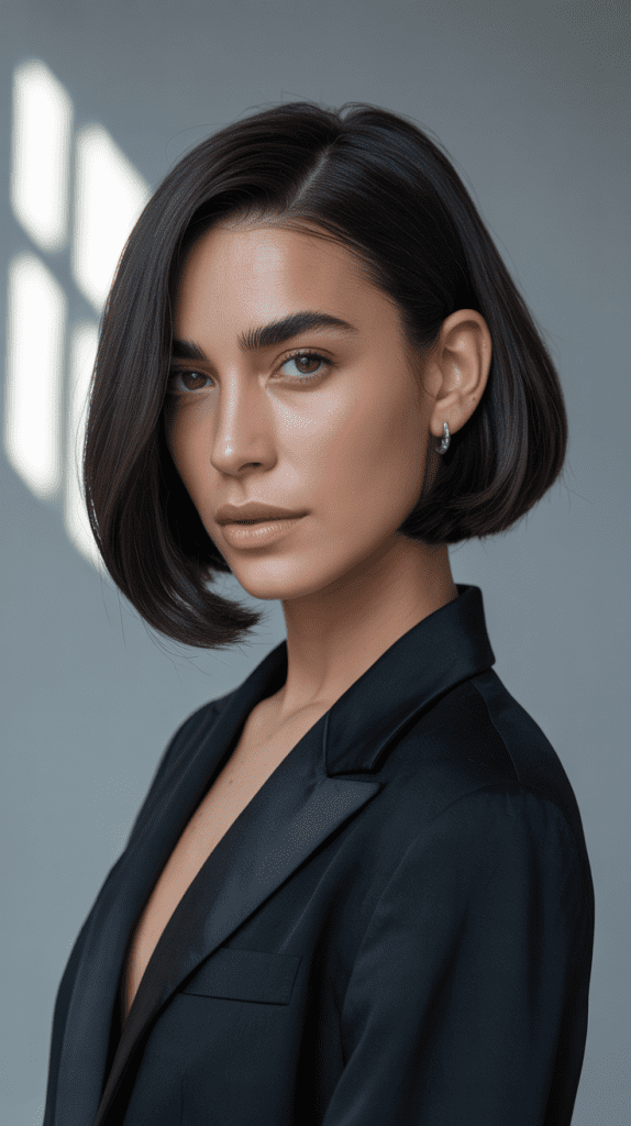 Angled Bob with Deep Side Part