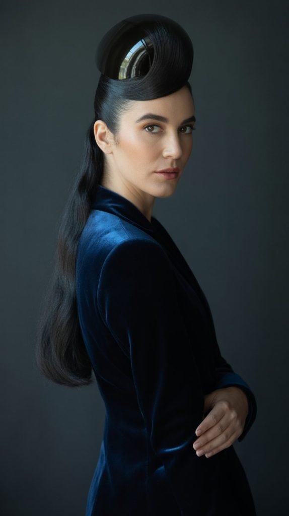 Glossy Black Low Bun