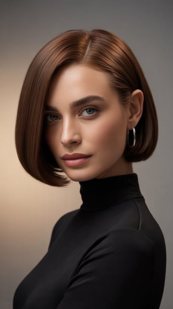 Blunt Bob with Off-Center Part