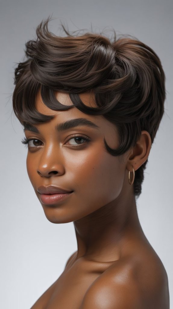 Wavy Pixie with Bangs