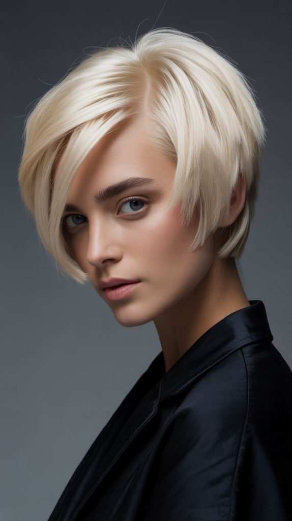 Platinum Blonde Stacked Bob