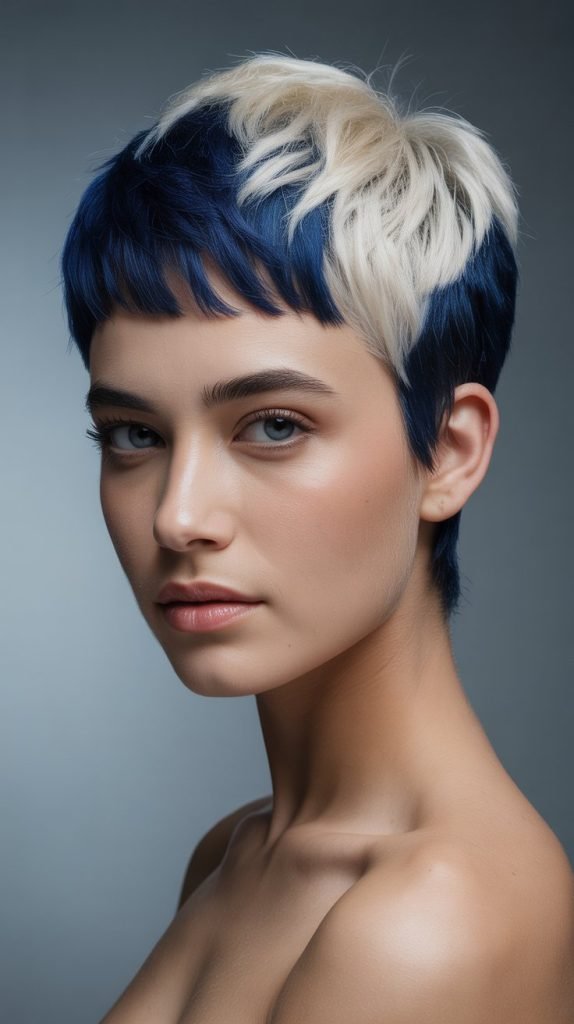 Edgy Pixie with Color Blocking