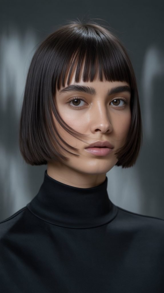 Chin-Length Bob with Baby Bangs