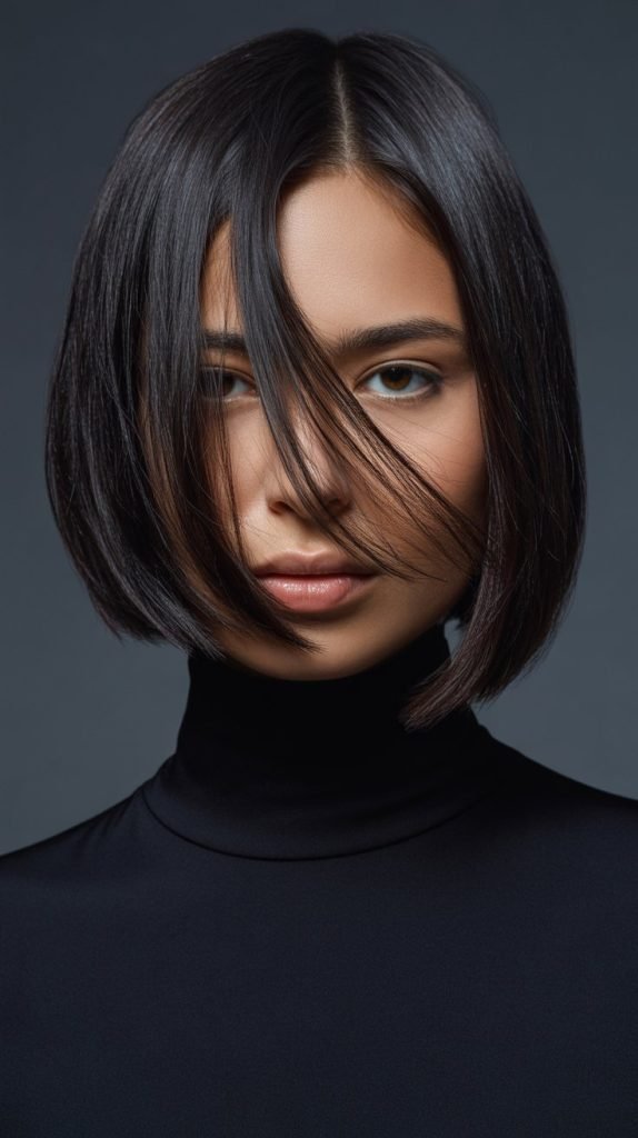 Medium Bob with Deep Side Part