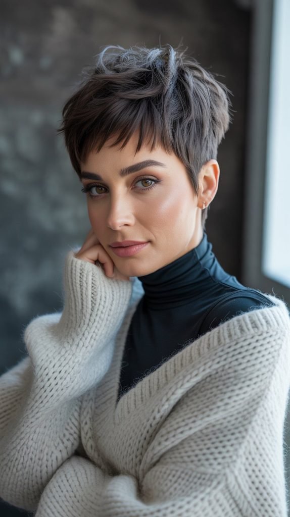 Textured Pixie Cut with Longer Top
