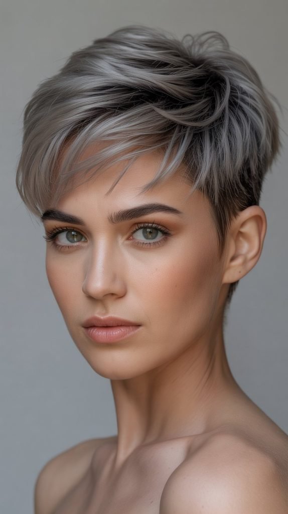 Voluminous Pixie with Longer Top