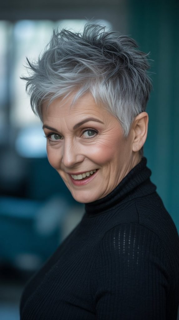  Spiky Grey Pixie