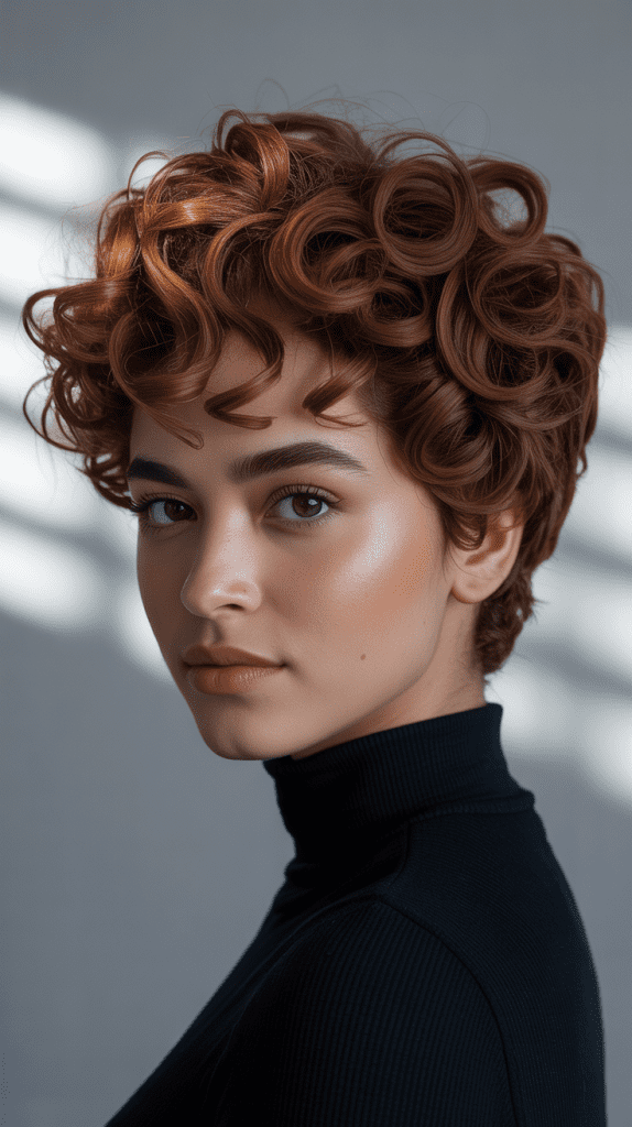Textured Curly Pixie with Spiral Enhancement