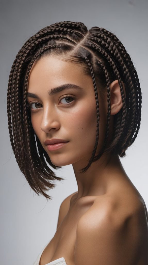 Textured Side Part Bob Braids