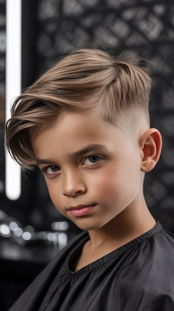 Razor Fade with Side Swept Hair