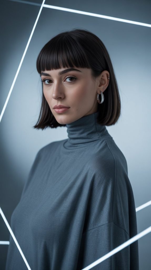 Sleek Straight Bob with Bangs