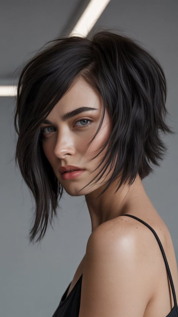 Asymmetrical Shoulder-Length Cut