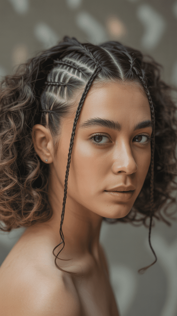 Micro Braids Frame Curly Bob