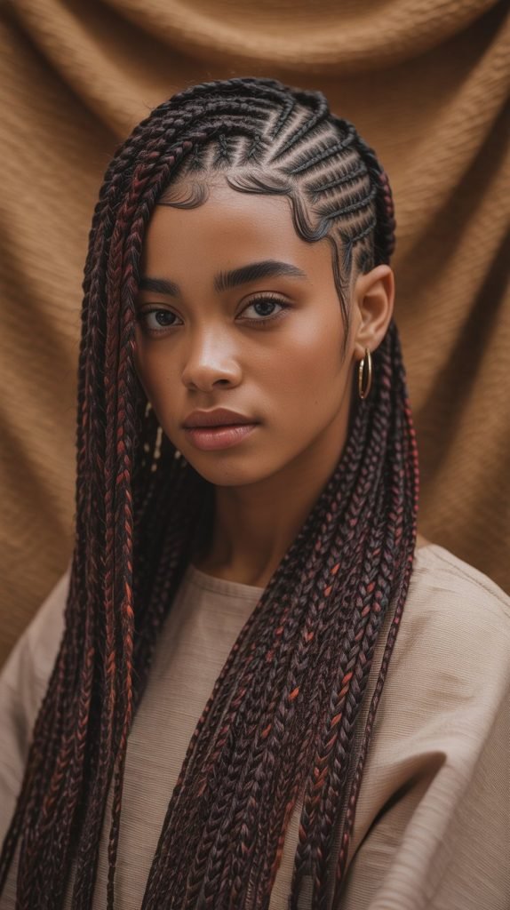  Artistic Side Part with Pattern Mixing