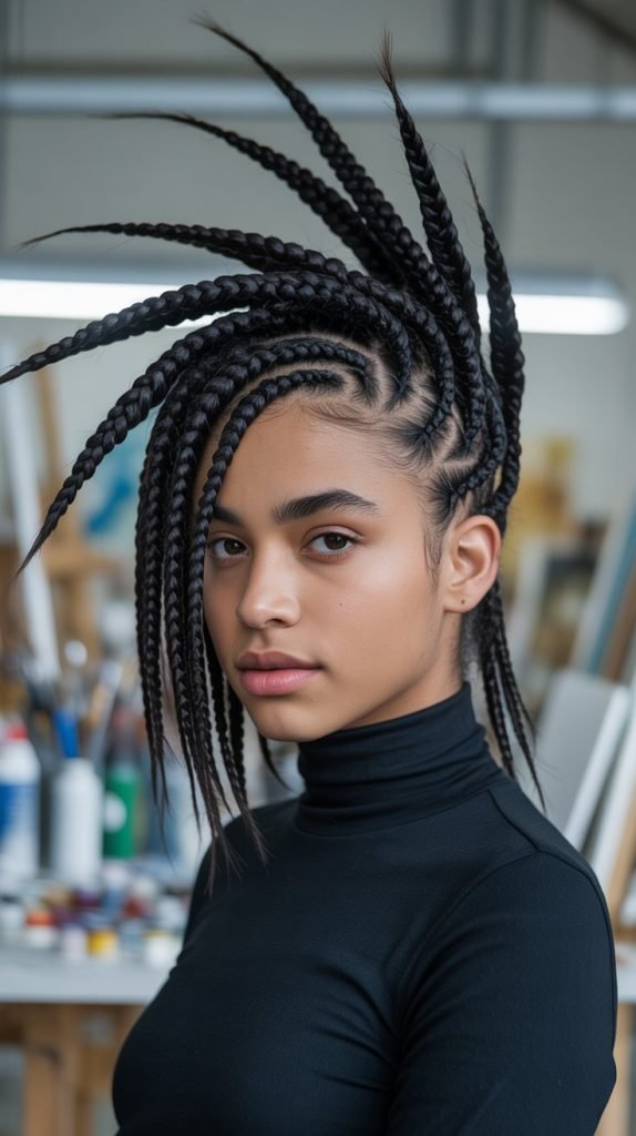  Asymmetrical Updo with Twists