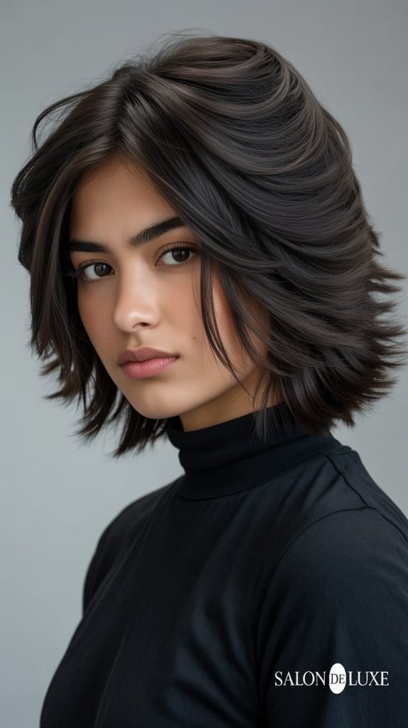 Long Stacked Inverted Bob for Thick Hair