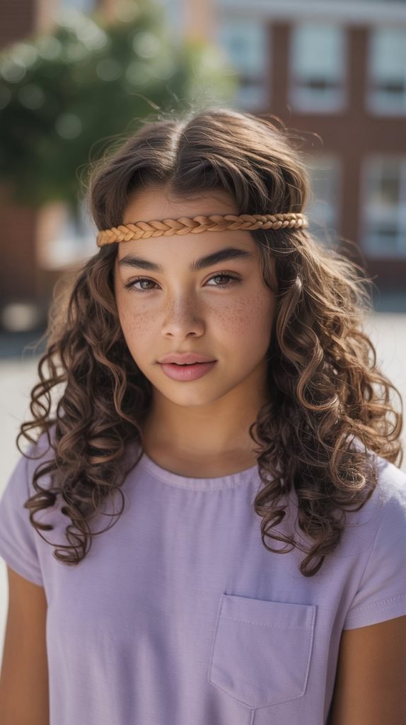  Braided Headband with Loose Curls