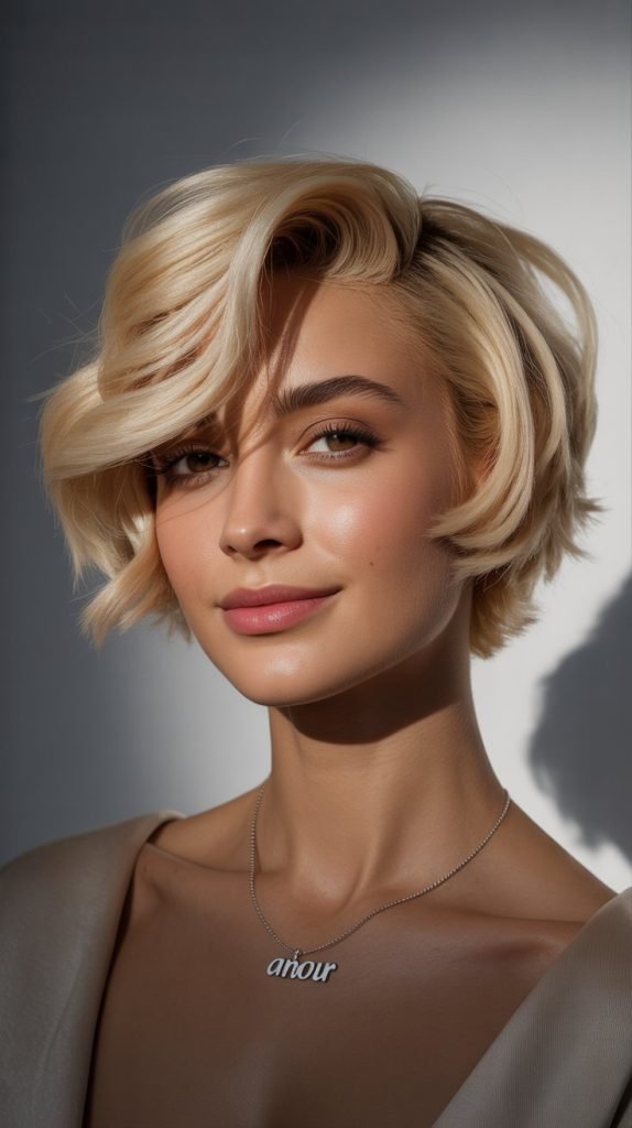 Vanilla Blonde Wavy Pixie