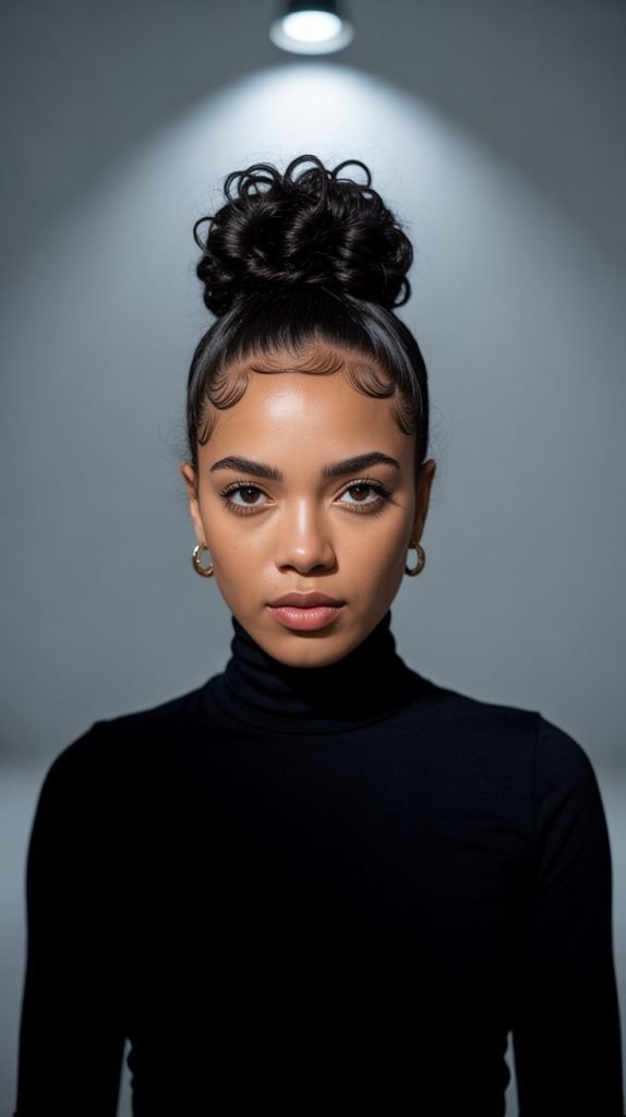 Textured Topknot with Curly Details