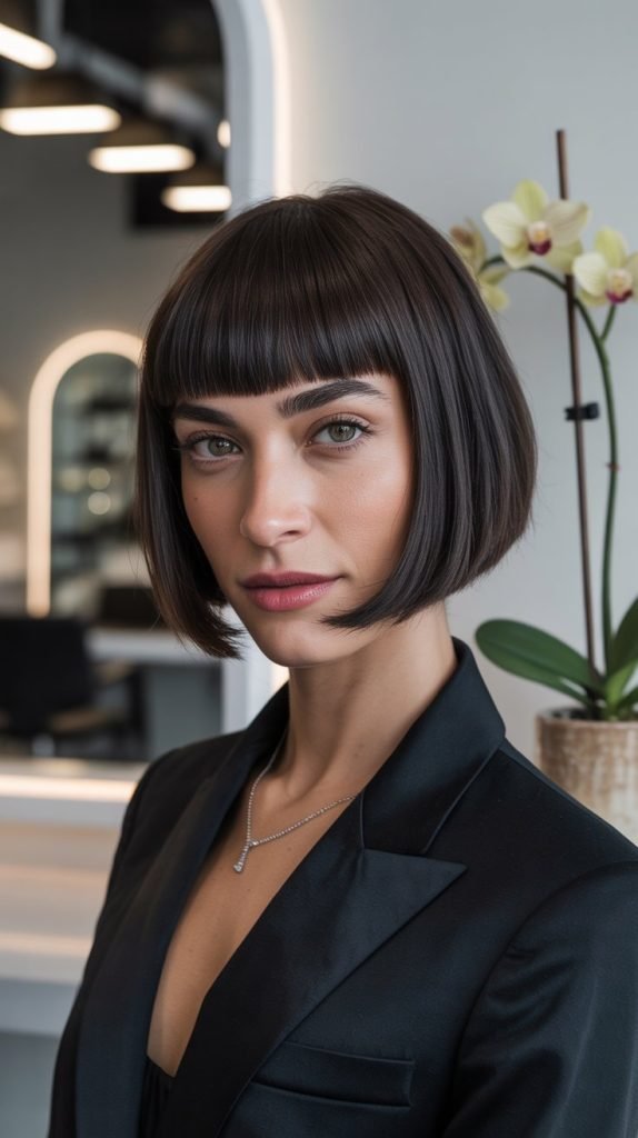 Blunt Bangs with Bob Cut