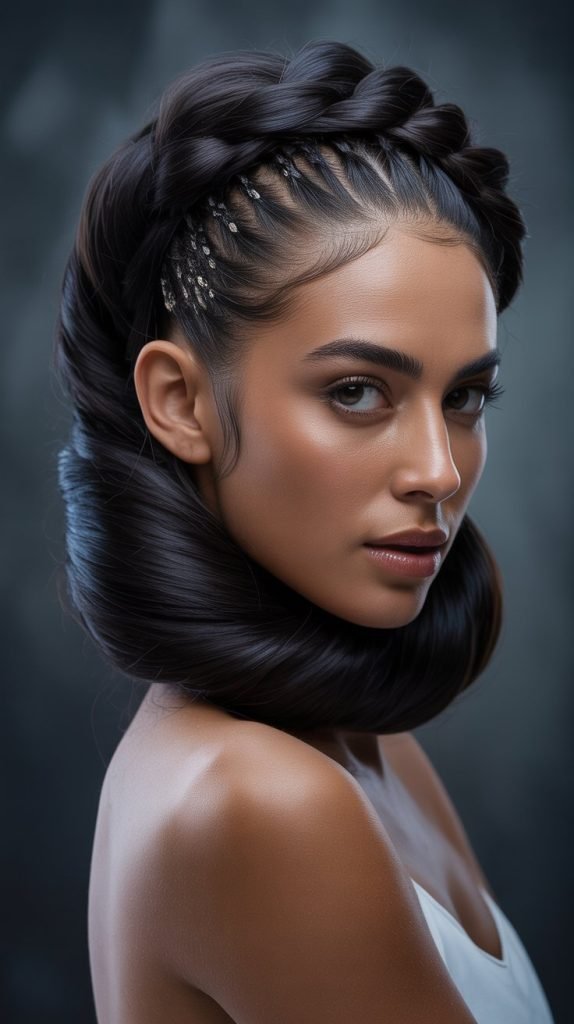 Twisted Crown with Low Bun