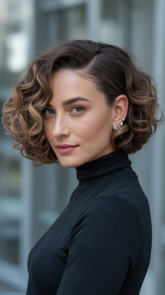 Graduated Curly French Bob