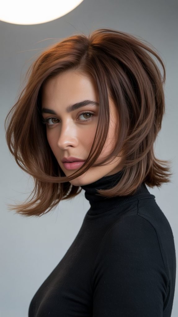 Layered Lob with Side Part