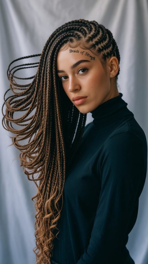 Side Part with Cascading Length Variation