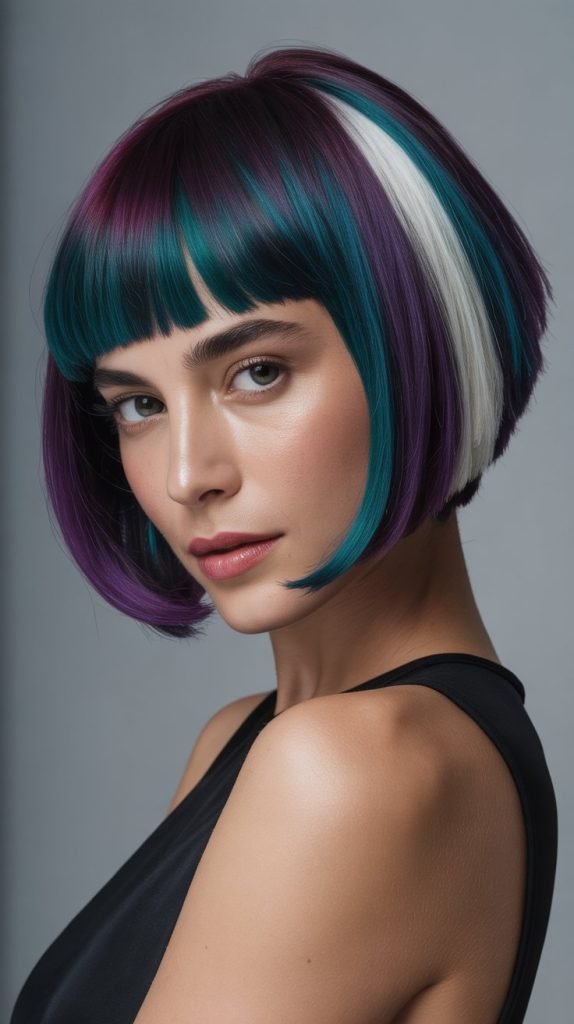 Stacked Bob with Color Blocking