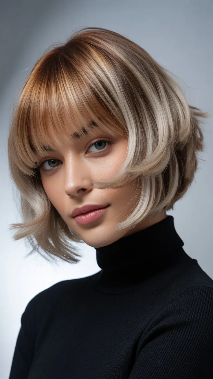 Stylish Stacked Inverted Bob Haircuts with Bangs to Try