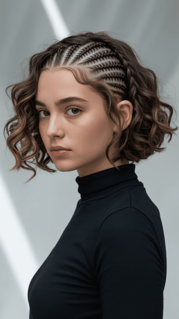 Combination Braid Styles Curly Bob