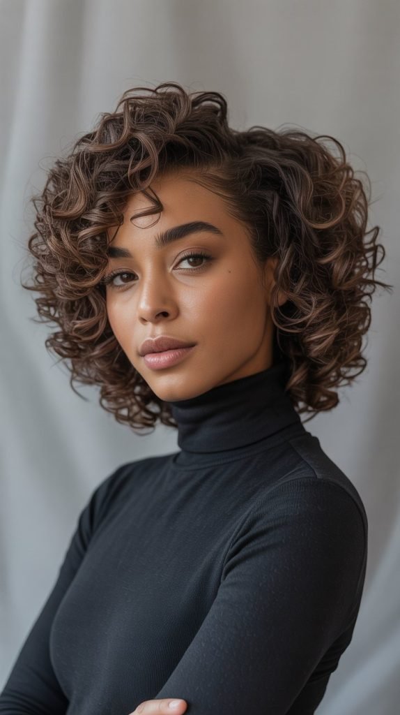 Curly Stacked Inverted Bob