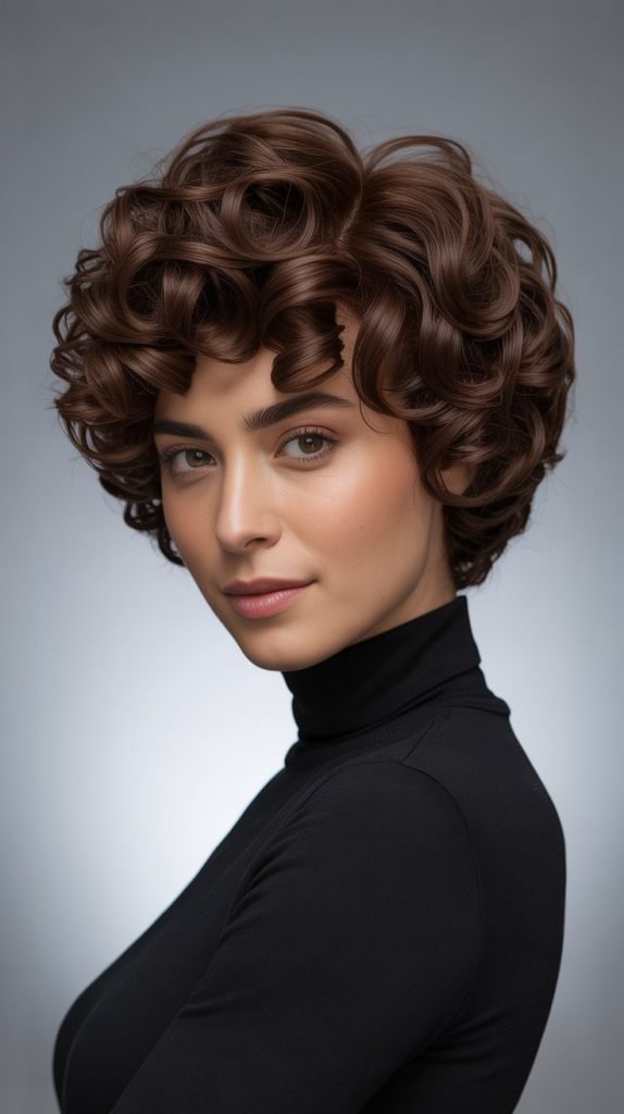 Short Curly Stacked Inverted Bob