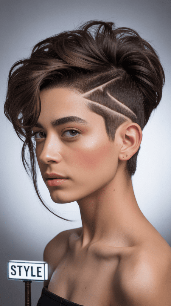 Voluminous Pixie with Contrast Undercut