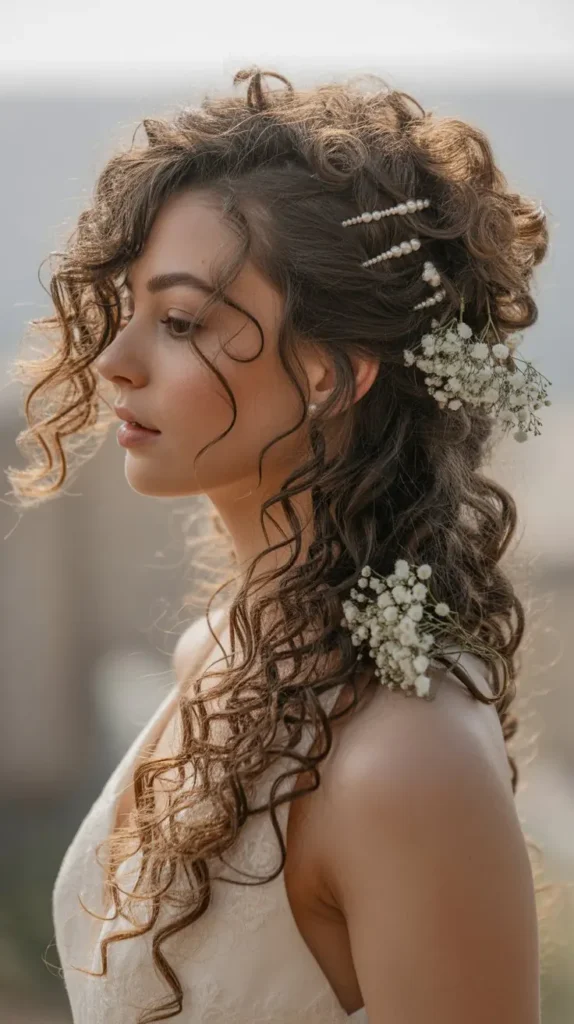 Asymmetrical Curly Updo