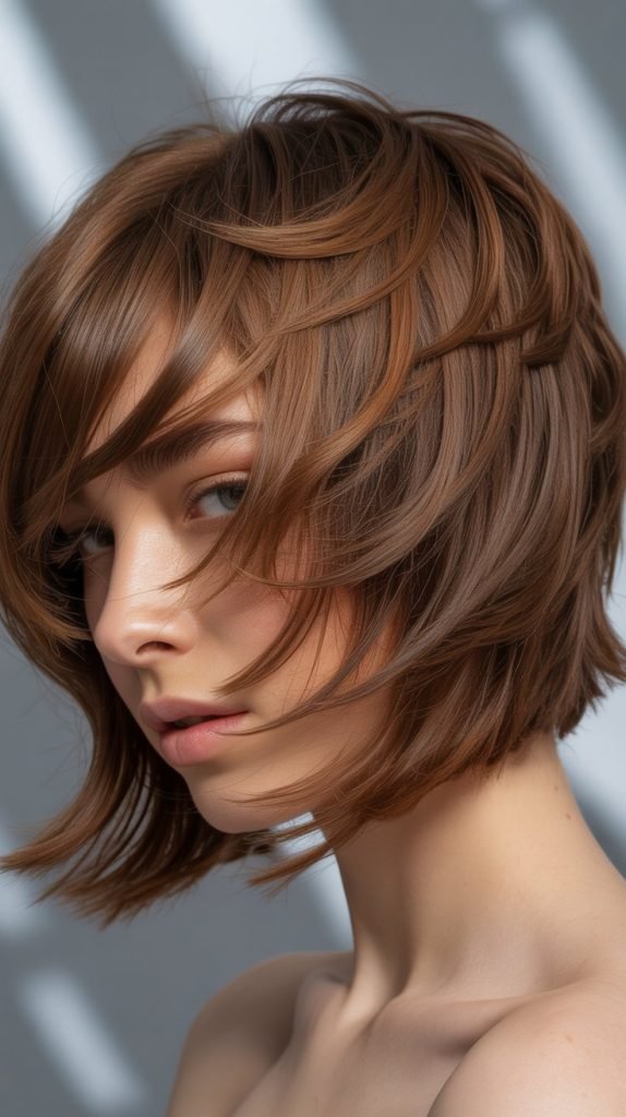  Textured Stacked Inverted Bob with Layers