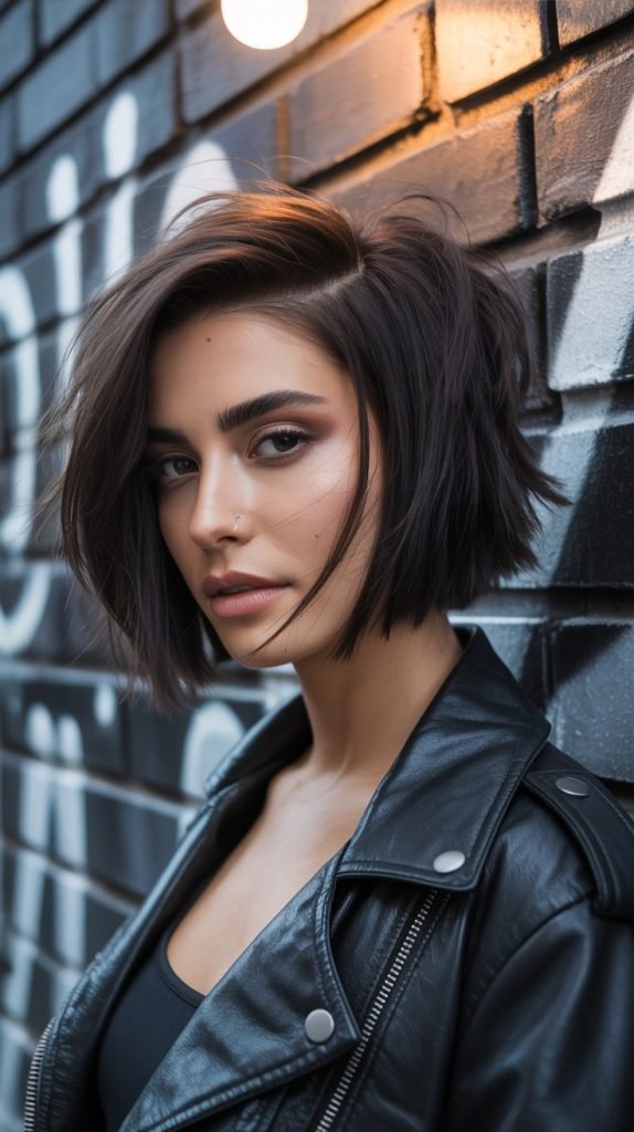 Choppy Bob with Deep Side Part