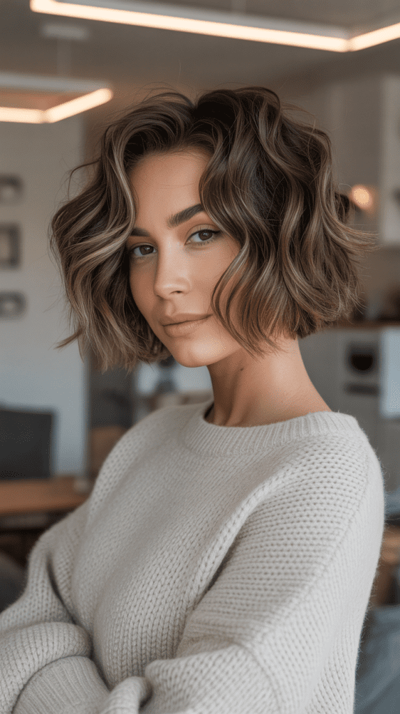 Textured Wavy Bob with Choppy Layers