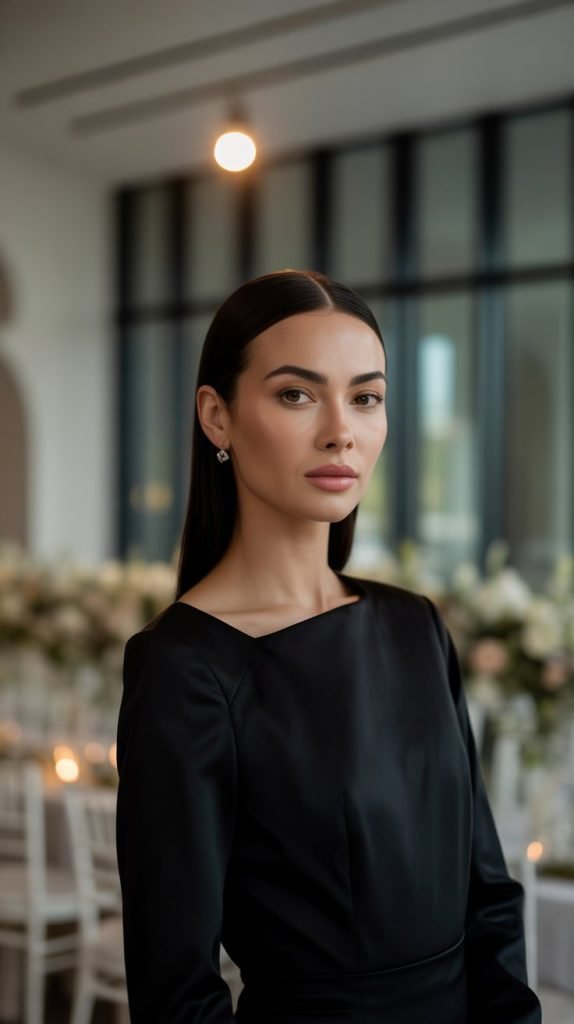 Sleek Straight Center Part