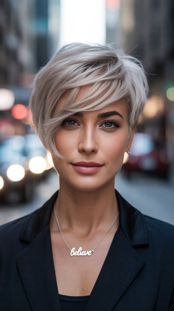 Layered Pixie with Side Sweep