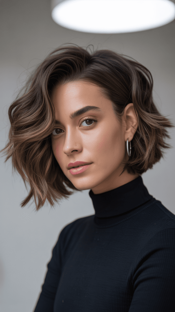 Textured Wavy Bob with Separation