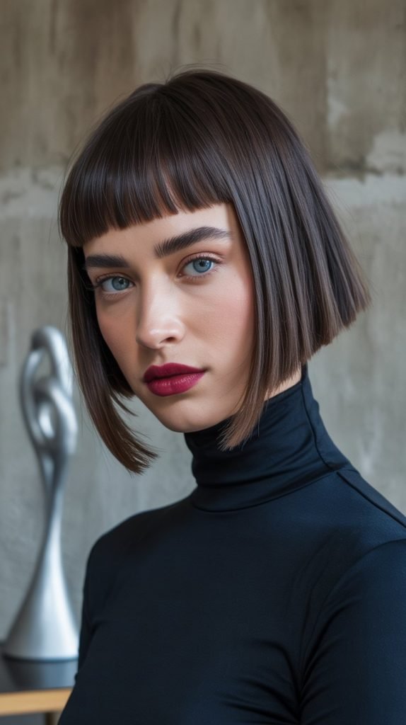 . Asymmetrical Bangs with Bob